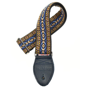 Souldier Bohemian Blue Guitar Strap with Blue Leather Ends *Free Shipping in the USA*