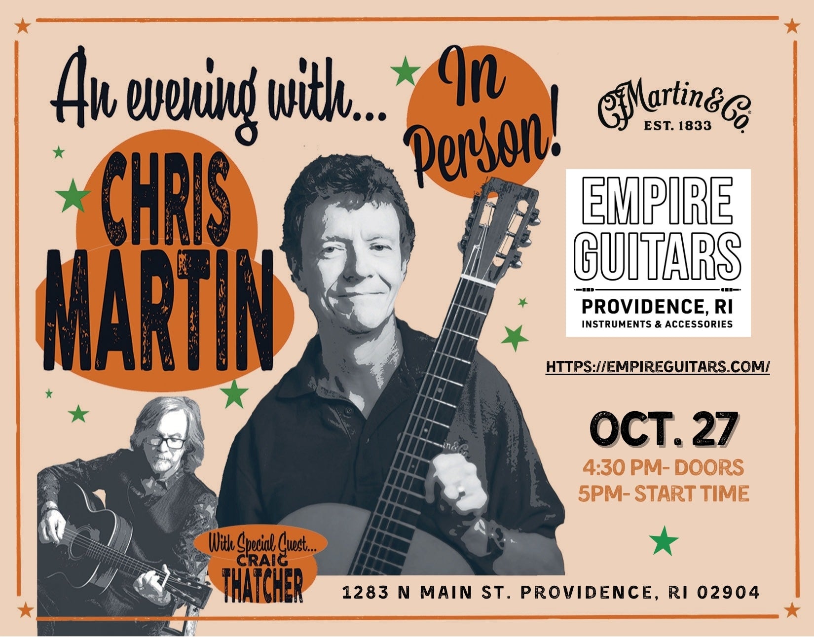 Empire Guitars Chris Martin event details